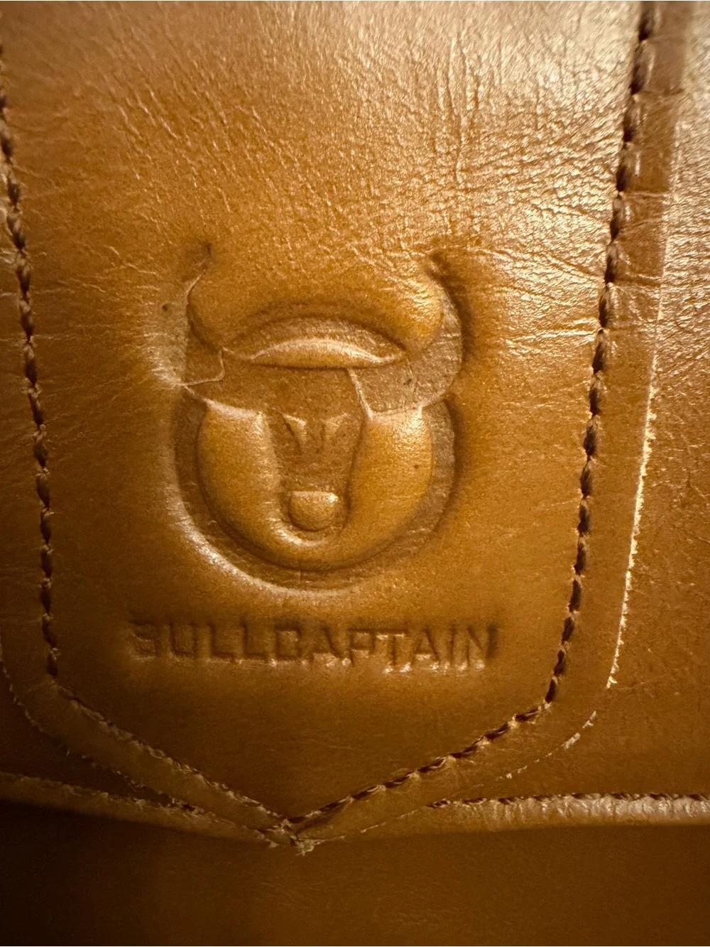 Bull Captain Leather Shoulder Crossbody Bag Messenger Adjust Strap Camel Brown